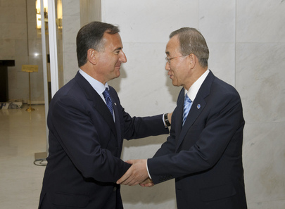 Secretary-General Greeted by Foreign Minister of Italy