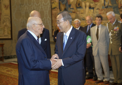 Secretary-General Greeted by President of Italy in Rome