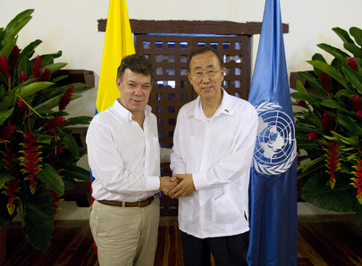 Secretary-General Meets Colombian President in Cartagena