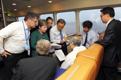 Secretary-General Rides Boat from Buenos Aires to Montevideo