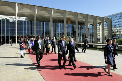 Secretário-Geral da ONU, Ban Ki-moon, em visita a Brasília em junho de 2011. (ONU//Evan Schneider)