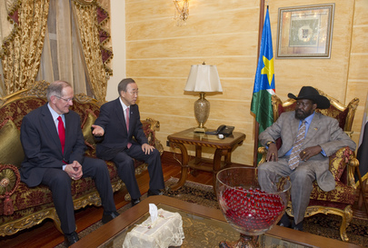 Secretary-General and Assembly President Meet President of South Sudan