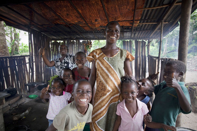 Family in Clay Ashland, Liberia