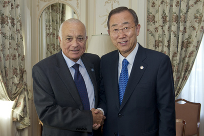 Secretary-General Meets Arab League Chief before Libya Summit