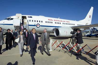 Secretary-General Arrives in Canberra, Australia