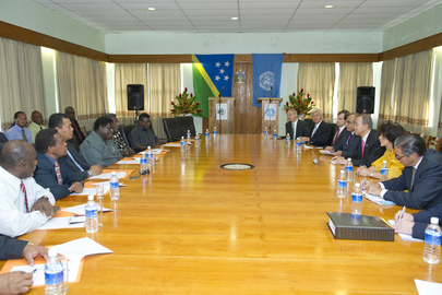 Secretary-General Meets Prime Minister of Solomon Islands