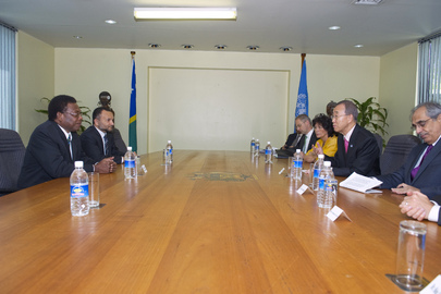 Secretary-General Meets Solomon Islands Opposition Leader