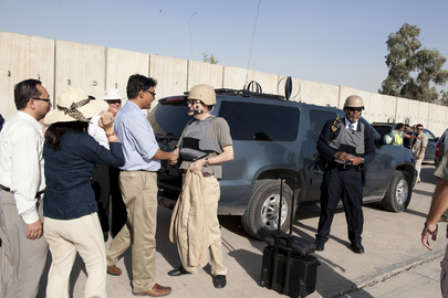 Staff Members See off UNAMI Chief 