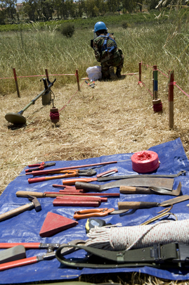 Peacekeepers in Lebanon De-Mine along Israeli-Lebanese Blue Line