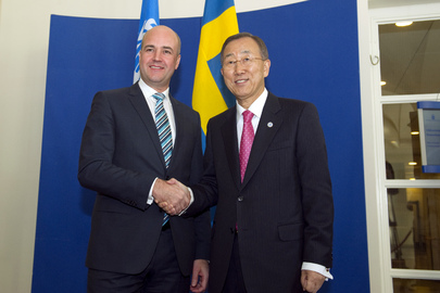 Secretary-General Meets Swedish Prime Minister in Stockholm