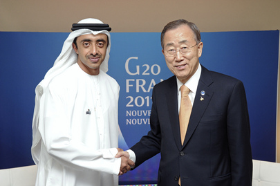 Secretary-General Meets U.A.E. Foreign Minister at Cannes G20