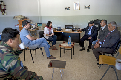 UN Officers Discuss Repair of Local Public School in Lebanon