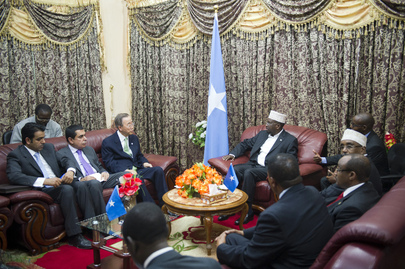 Secretary-General and Assembly President Meet Somali President in Mogadishu