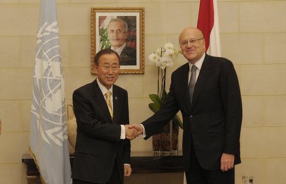 Secretary-General Meets Lebanese Prime Minister in Beirut
