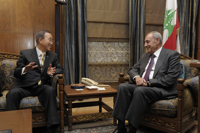 Secretary-General Meets Lebanese Parliament Speaker