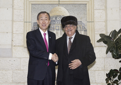 Secretary-General Meets Palestinian Authority President in Ramallah