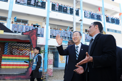 Secretary-General Visits School for Girls in Gaza
