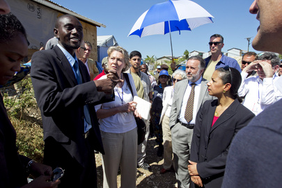 Security Council Mission to Haiti Visits Camp for Internally Displaced