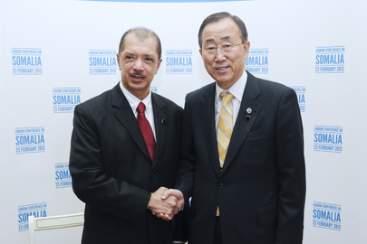 Secretary-General Meets President of Seychelles at London Conference on Somalia