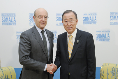 Secretary-General Meets French Foreign Minister at London Conference on Somalia