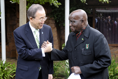 Secretary-General Meets First President of Zambia
