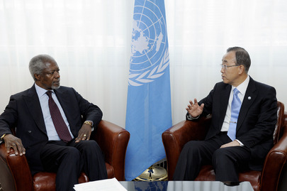 Secretary-General Meets Joint Special Envoy in Geneva
