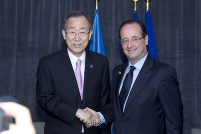 Secretary-General Meets President of France at NATO Summit in Chicago