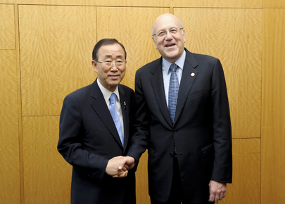 Secretary-General Meets Lebanese Prime Minister at UNAOC Forum in Istanbul