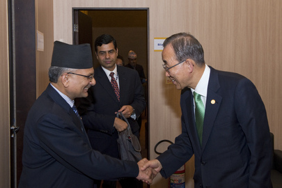 Secretary-General Meets Prime Minister of Nepal at Rio+20