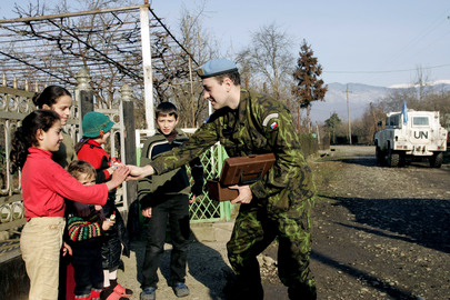 Forces of United Nations Observer Mission in Georgia Patrol Abkhazia Region