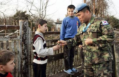 Forces of United Nations Observer Mission in Georgia Patrol Abkhazia Region
