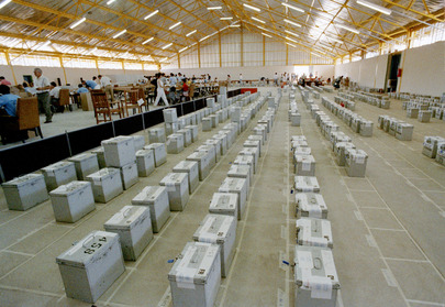 Tendered Ballots Gathered for Checking at Windhoek Showgrounds