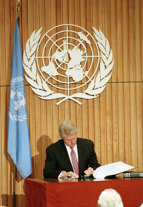 Comprehensive Nuclear-Test-Ban Treaty is Signed at Headquarters