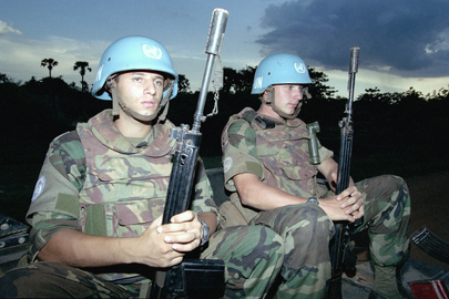 Soldiers of the Dutch Batallion on a Night Patrol in Sisophon