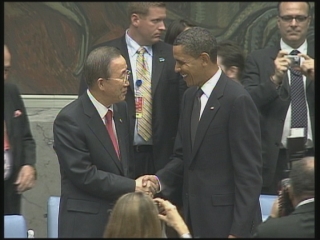 Selected frame from video story 
UN / NOBEL PEACE PRIZE REAX
	