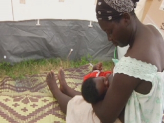 Selected frame from video story 
HAITI / BREASTFEEDING TENTS
	