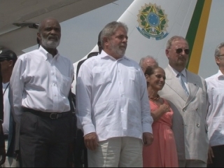 Selected frame from video story 
HAITI / LULA ARRIVAL
	